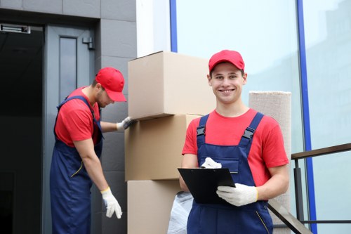 Home moving team planning a relocation in Putney near local residential streets