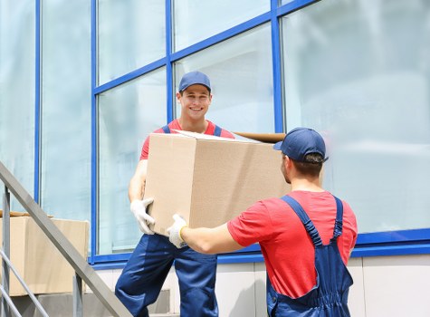 Commercial moving team planning a business relocation in Putney