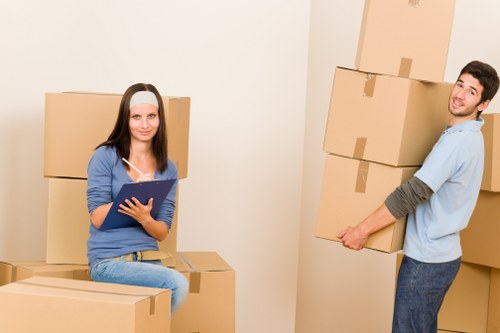 Packing and moving boxes prepared for a Putney home or office removal